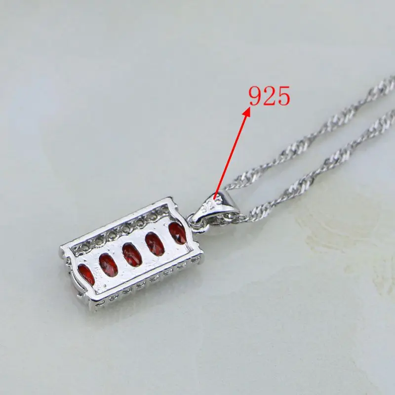 Ювелирные изделия из стерлингового серебра 925 пробы Красный Кристалл белый