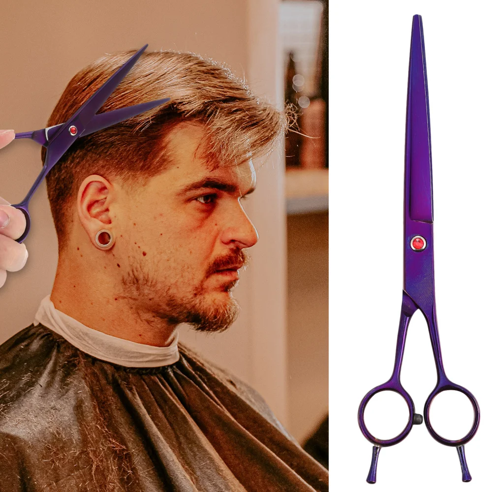 

1 Pair of Stainless Steel Barber Scissors Useful Hairdressing Scissors (Purple)