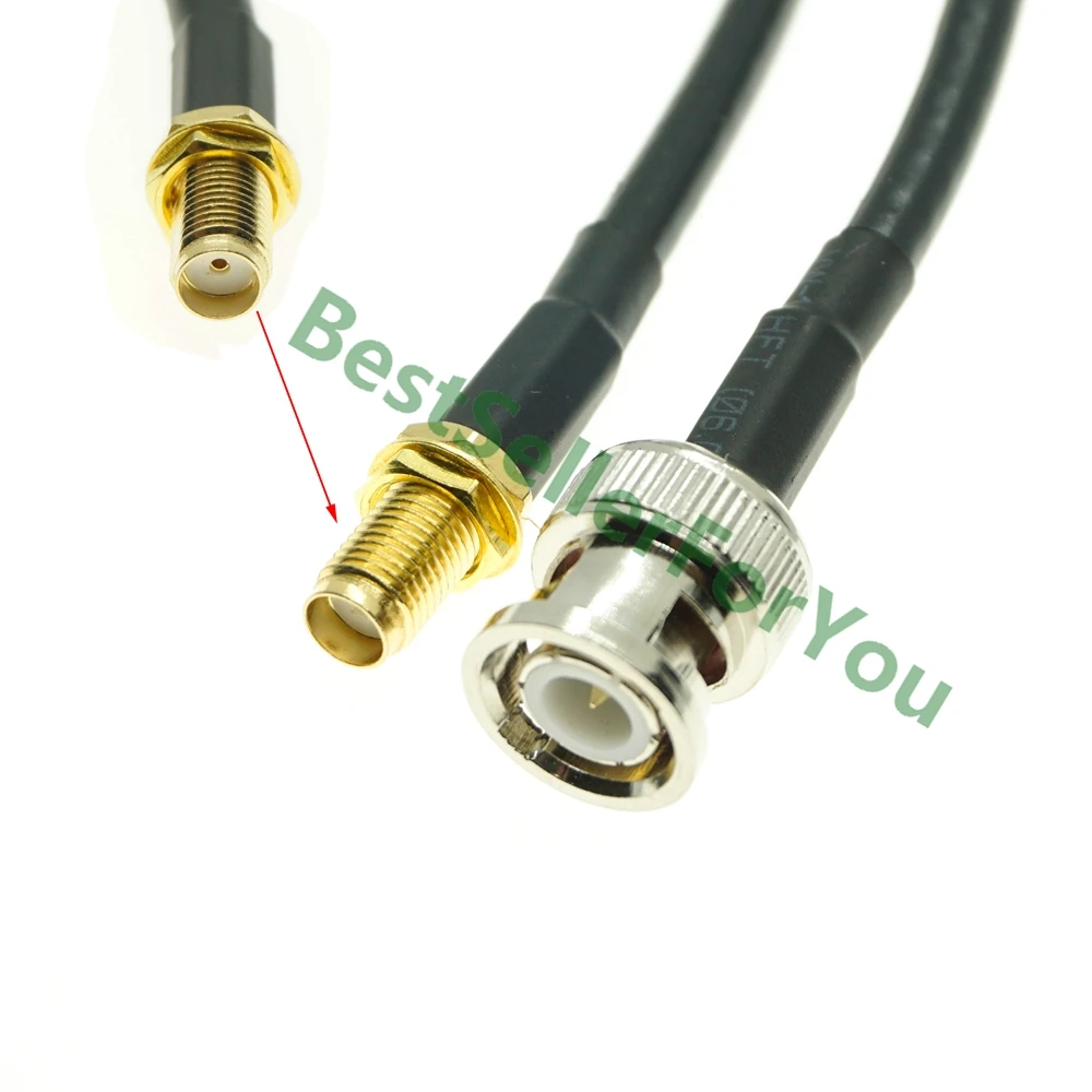 

15/30/50/100cm RG58 Connector BNC Male To SMA Female RF Pigtail Cable Assembly Adapter Antenna