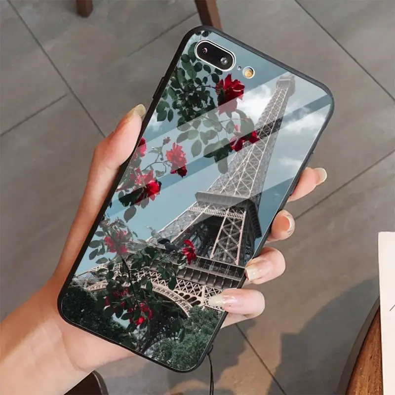 

Romantic Paris Eiffel ToweR Phone Case Tempered glass For iphone 5C 6 6S 7 8 plus X XS XR 11 PRO MAX