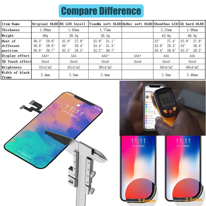 BFOLLOW Copy LCD OLED сборка для iPhone X Сменный дисплей дигитайзер AAA с верным тоном рамка