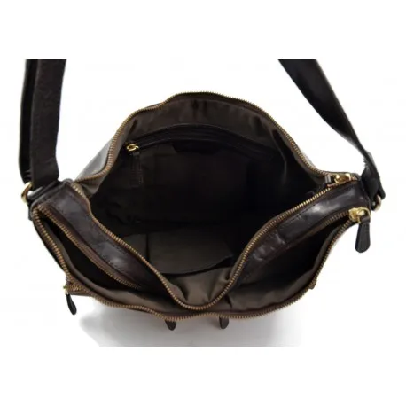 Женская темно-коричневая сумка из кожи Буффало |