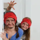 Новый ужас на Хэллоуин, яркий головной убор, голова старого человека, ужасная маска, страшная голова, страшный ужас, маскарад, косплей, маскарадные маски 2022