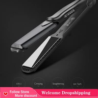 2022 flat iron for hair 2 in 1 hair straightener curler with negative ions gifts for wife ceramic tourmaline titanium