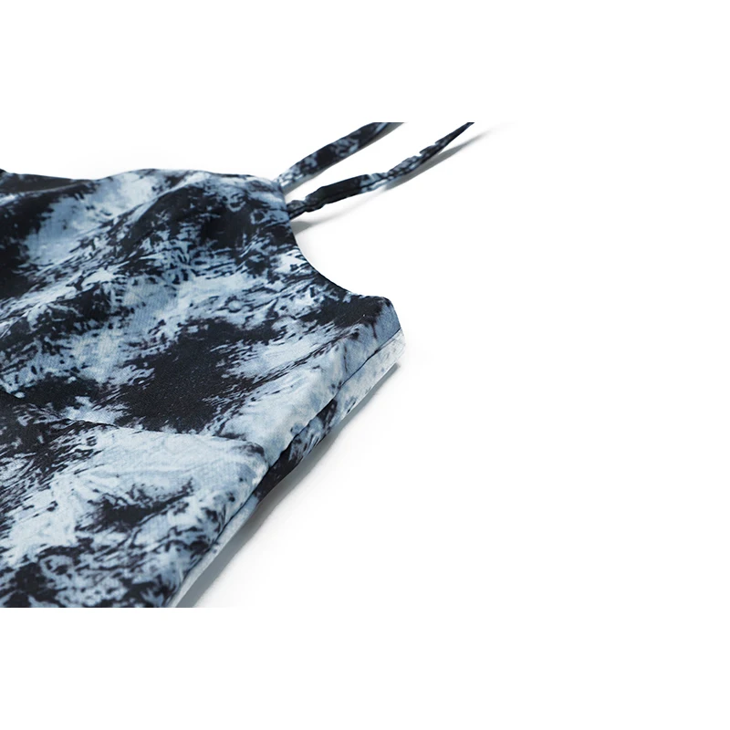

Women Tie-Dye Suspender Dress Sleeveless Spaghetti Strap Backless Slim Bag Hip Dress 2021 Summer New Lady Sexy Party Club Dress