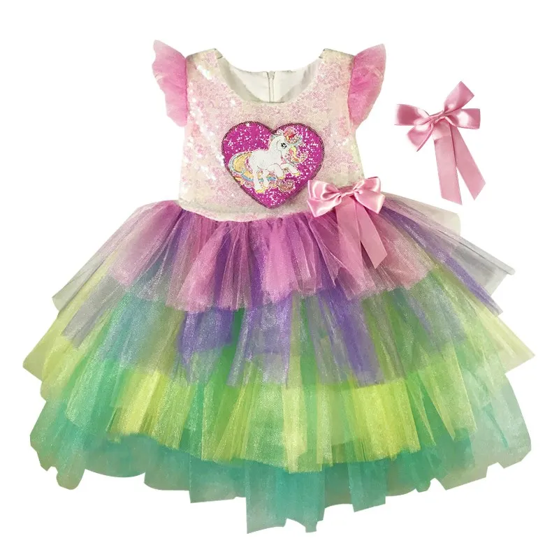 WelcomeBaby/Брендовые вечерние платья розового цвета для девочек с изображением пони |