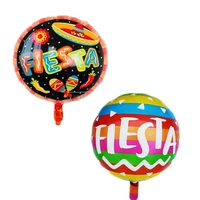 50pcs mexican party decorations birthday party supplies decor fiesta mexicana helium foil 18inch round foil balloons pom poms