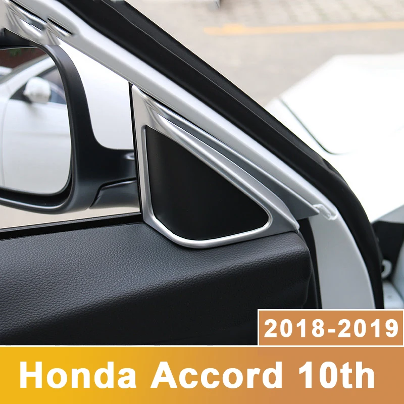 Honda Accord için 10th 2018 2019 ABS araba ön kapı pencere iç üçgen bir sütun kapakları düzeltir iç kalıplama aksesuarları