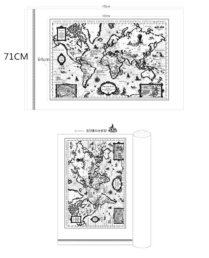 Гобелен с принтом карты мира простой геометрический корейский гобелен в стиле