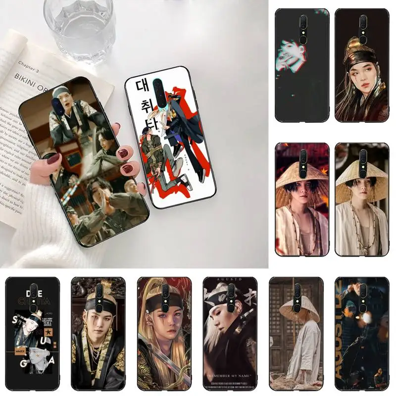 

Agust D suga king Black TPU Soft Phone Case Cover For Oppo A5 A9 2020 Reno2 z Renoace 3pro Realme5Pro