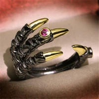 european and american dragon eagle claw ring for women men party wedding jewelry unisex pattern hip hop rings accessories