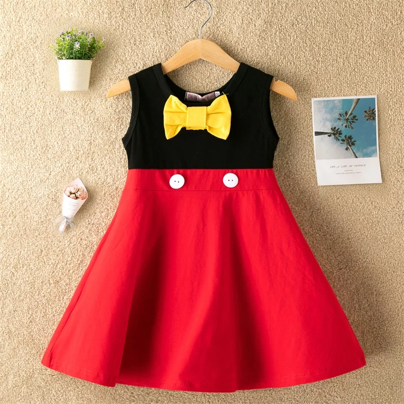 Одежда для девочек Платье принцессы костюмированной вечеринки Белль Маус Платья