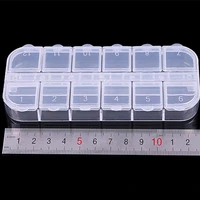 1pcs 12 grids transparent nail storage case for rhinestones gems jewerly plastic empty container display storage organizer boxes