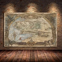 middle earth map movie posters and prints classic film pictures on wall art oil canvas painting for living room bedroom unframed