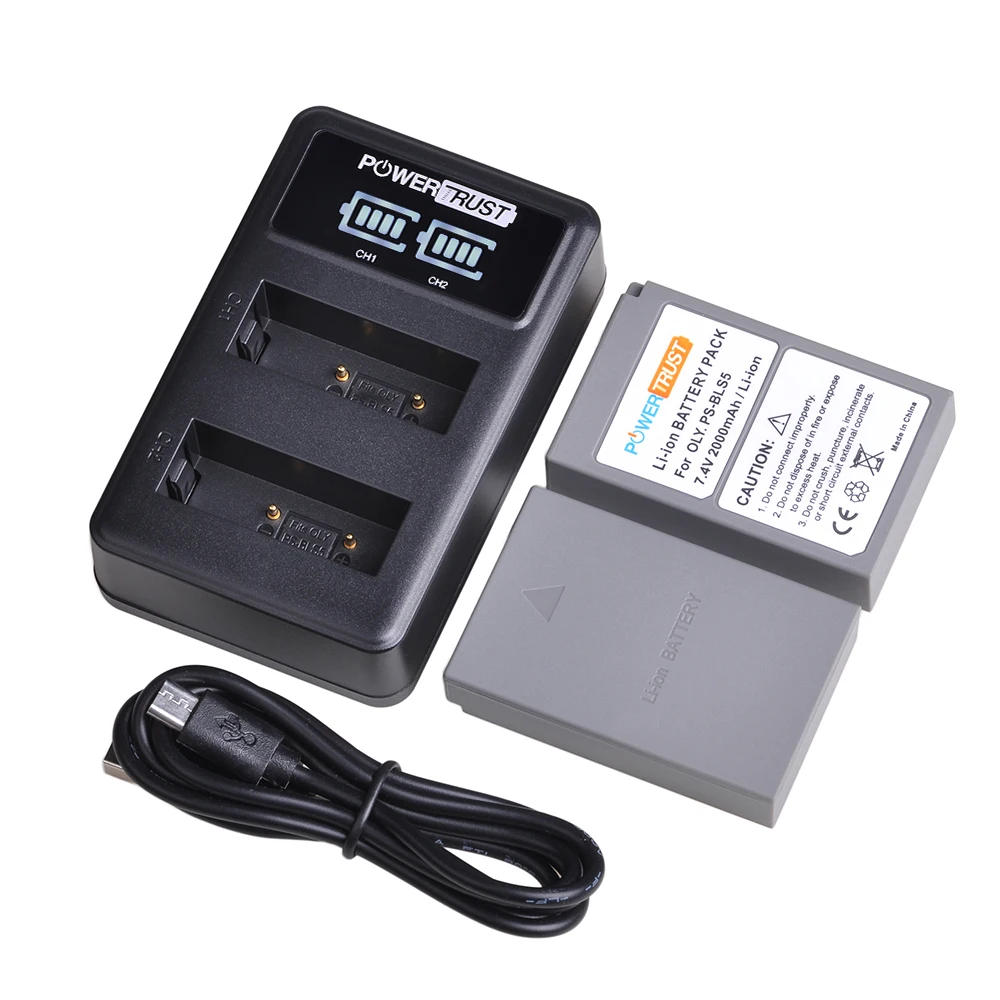 PS BLS5 BLS50 Battery + LED USB Dual Charger для Olympus PEN E PL2 PL5 PL6 PL7 PM2 OM D M10 II Stylus1|Цифровые аккумуляторы|