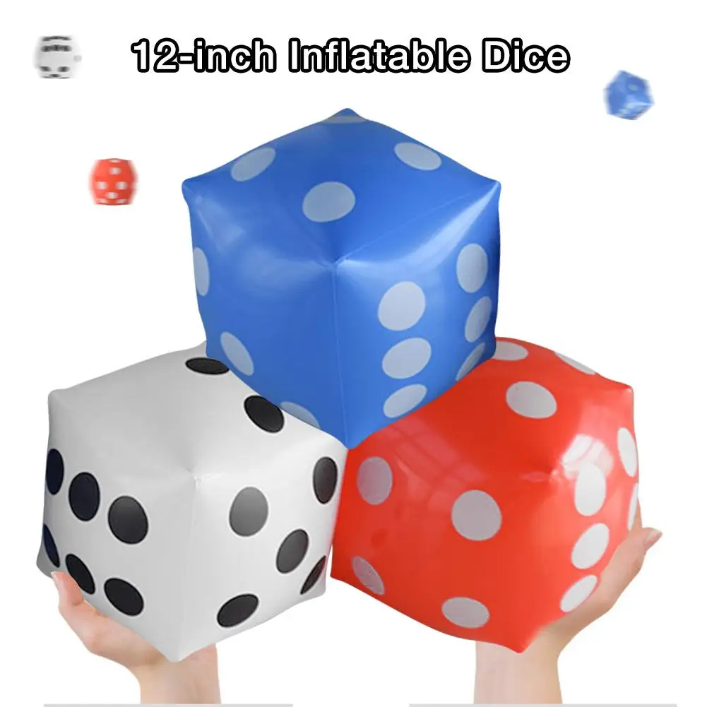 

30cm/12 Inch Oversized Inflatable Cube Big Dice For Stage Prop Game Pool Poker Party Decorations Beach Toy Games Entertainment