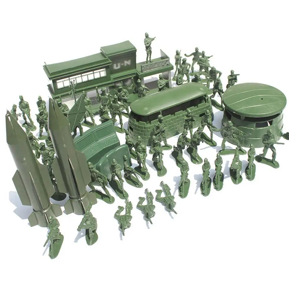

56pcs/set Mini Military Sand Table Soldier Models Toy Table 5cm Models Soldier Toy Scene Building Sand Children Toy Educati X5O5