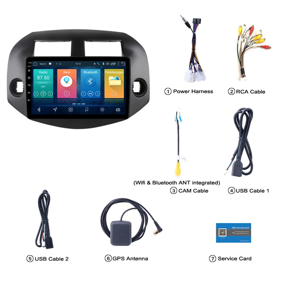 10 1 дюймовый 2.5D IPS HD мультисенсорный экран Android 2007 2 Гб ОЗУ 32 ПЗУ NAVI для Toyota RAV4 2012 с