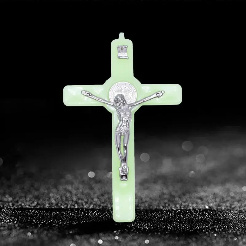 Buy Christ Jesus Cross Luminous Glow in the Dark Pendant Crucifix Ornaments Charm Necklace Making on
