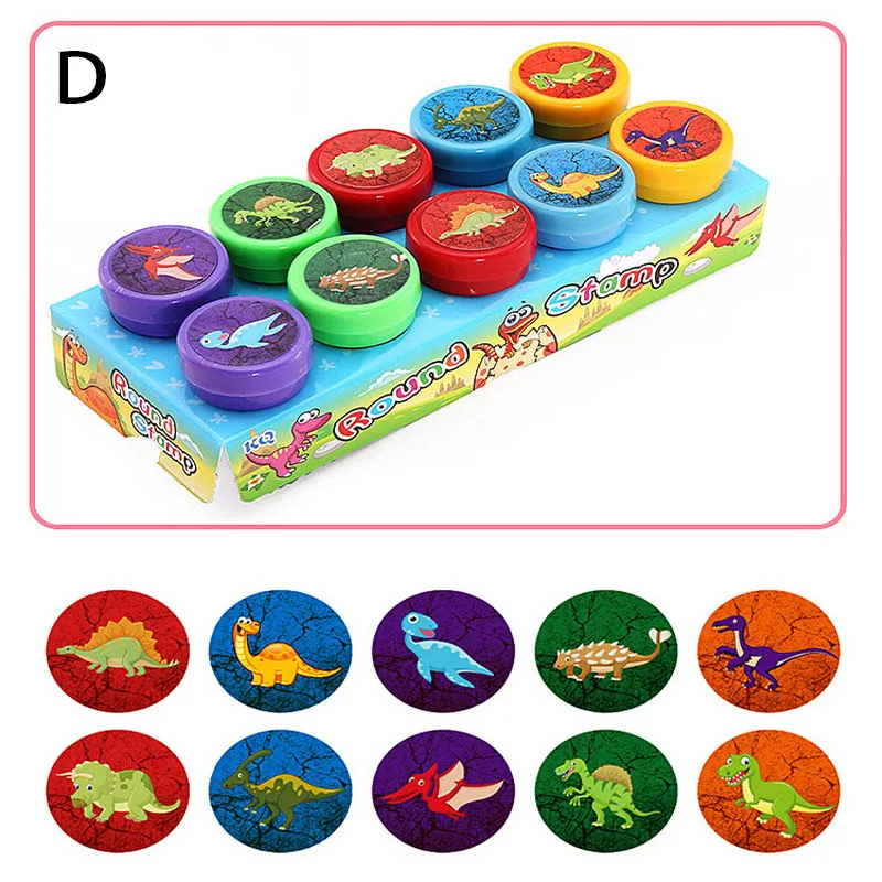 

10pcs/Set Children Toy Stamps Cartoon Animals Fruits Traffic Smile Kids Seal For Scrapbooking Stamper DIY cartoon stamper Toys