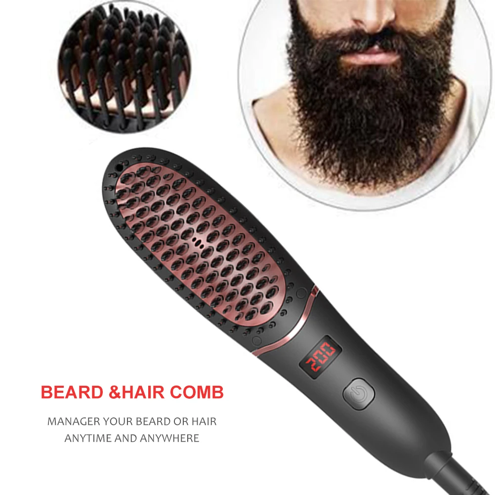

EU Plug Hair Comb Brush Mini Negative Straight Hair Comb with Display Hair Straighten Electric Styling Comb