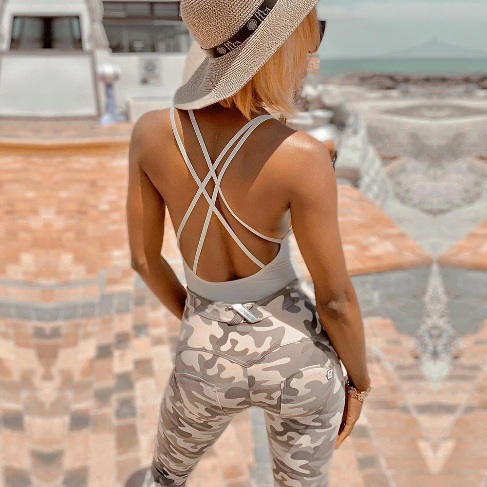 Melody Wear Бесшовные женские камуфляжные брюки для йоги Ультратонкие Армейские