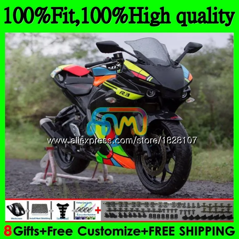 

Injection For YAMAHA YZF R3 R25 R 25 YZFR25 14 15 16 17 113BS.187 YZF-R3 YZF-R25 rainbow blk YZFR3 2014 2015 2016 2017 Fairings