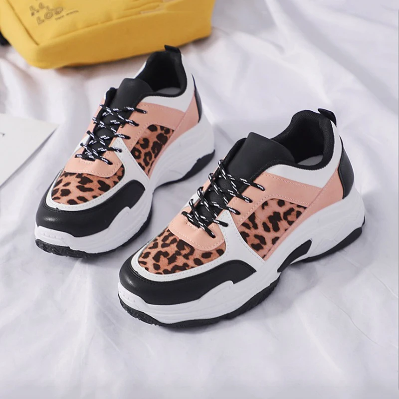 Sneakers Women Shoes 2019 Spring Autumn Flock Casual Flats Platform Breathable Fashion Leopard | Обувь