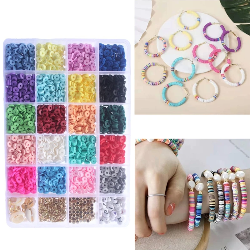 Диски круглые из полимерной глины бусины с отверстием насыпью для изготовления