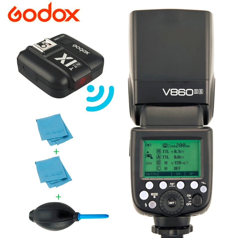 

Godox Ving V860II V860II-S + Transmitter X1TS Speedlite Flash Fast HSS For Sony A7 A7R A7S A7II A7RII A58 A99 A6000 A6300