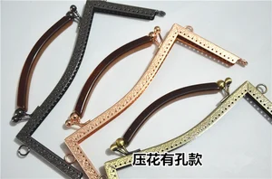 21,5 см Большой размер женский кошелек рамка с винтажной ручкой металлическая застежка kiss buckle knurling edge 2 шт.лот