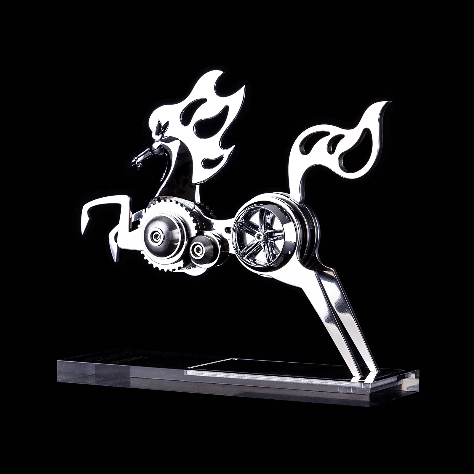 

Metal Mechanical Crafts Static Animal Horse Model For Home Decor Ornaments Educational Toys For Kids Boys Birthday Gift - Silver