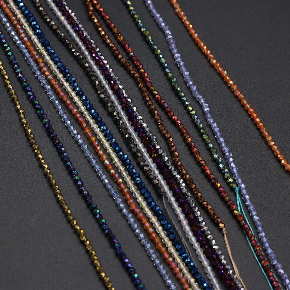 Natural Stone Beads Small Round Beads Mix Color Faceted Loose Spacer Beaded For Jewelry Making DIY Bracelet Necklace Accessories