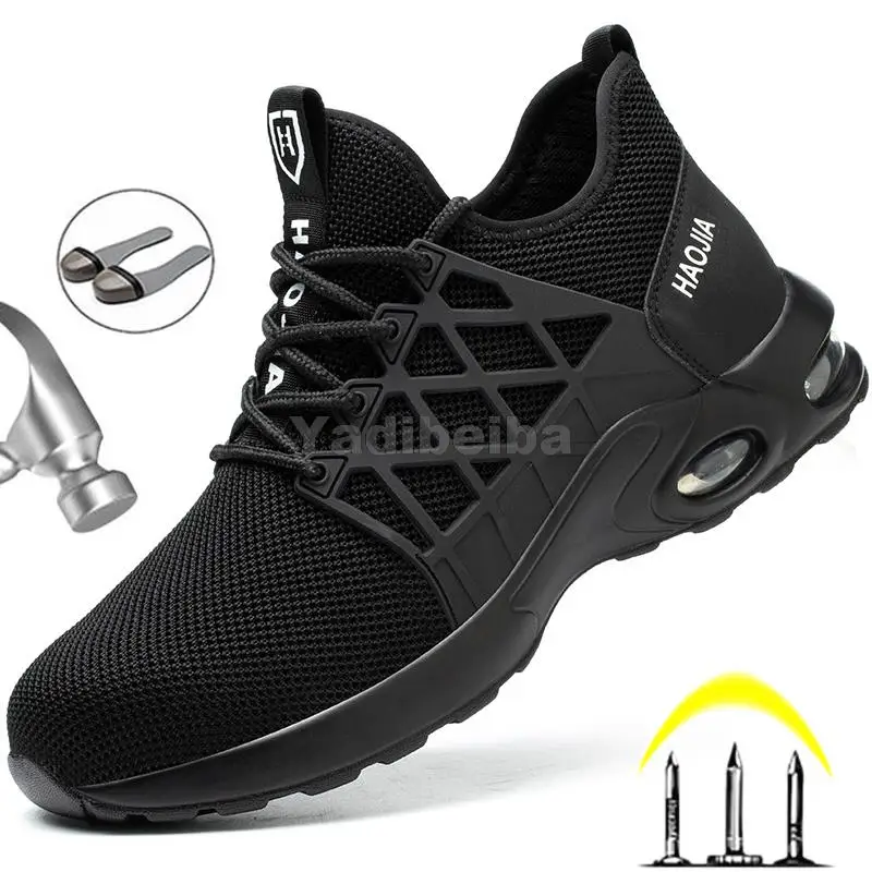 

Steel Toe Work Sneakers For Men Women Safety Shoes Anti-puncture Industrial Shoes Work Safety Boots Breathable Light Work Shoes