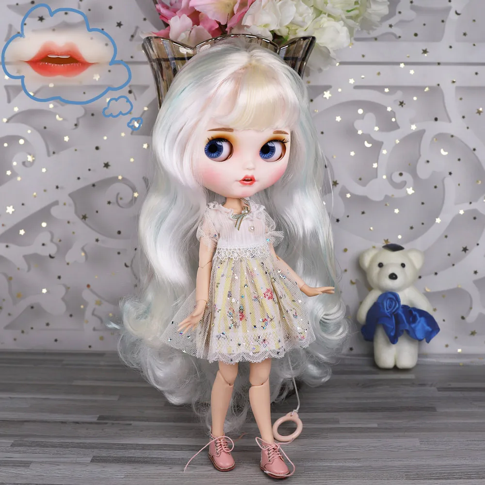 Кукла ICY DBS Blyth No. BL136/6227/2352/340 красочные резные волосы губы открытый рот матовые