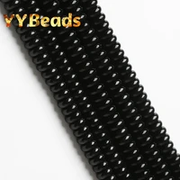 3x6 3x8 3x10mm natural stone black agates beads abacus shape spacer charms beads for jewelry making bracelet necklace 15 strand