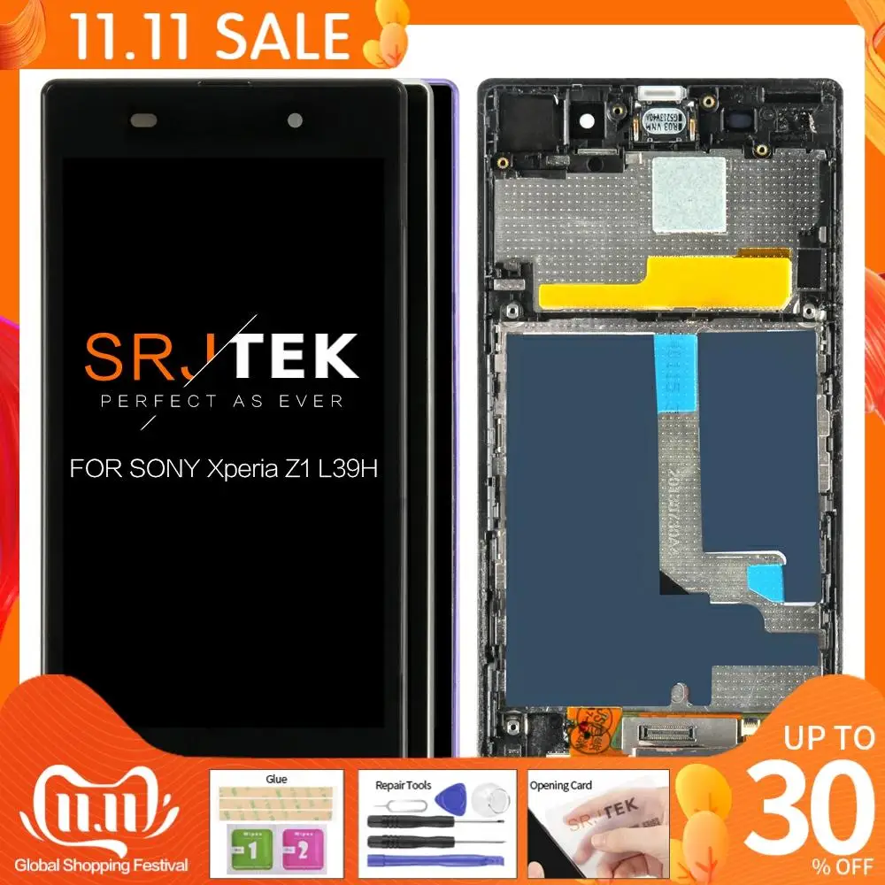 Оригинальный ЖК экран 5 0 дюйма для SONY Xperia Z1 сенсорный с рамкой L39 L39H C6902 C6903 Z1|Экраны