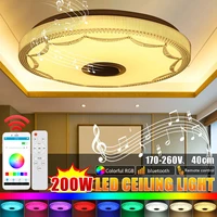 200w 40cm rgb led ceiling light remote app control ceiling lights acrylic lamp smart bluetooth speaker music lighting fixture