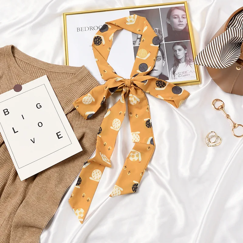 

5x200 см длинный узкий декоративный шарф с геометрическим принтом фруктов Полиэфирная Сумка ремешок с ручкой ленты повязка на голову шейный платок шарфы шаль Галстук