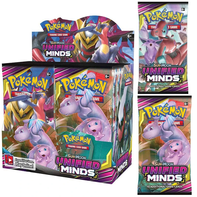 

324PCS Anime Pokemon Game Collection Card TCG: Sun & Moon Unified Minds Booster Box (36 Packs) kids toys Holiday gift