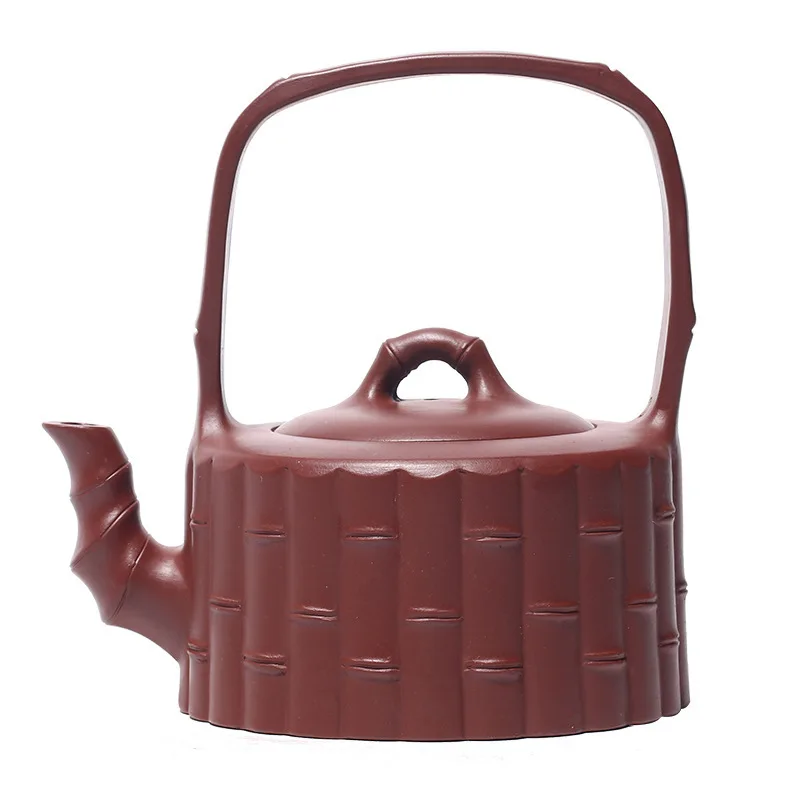 

Yixing Dark-red Enameled Pottery Teapot Pure Manual Bright Red Robe Handle Quality Fund Place Of Origin Teapot Moment Gift