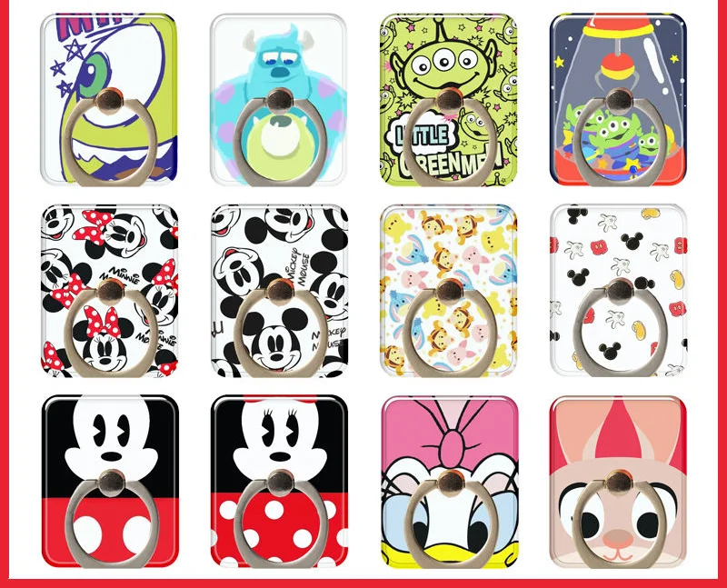 

Disney Universal Ring Buckle Mobile Phone Stand Cute Cartoon Stitch Big Eyes Minnie Mickey Pooh Donald Duck Convenient Stand