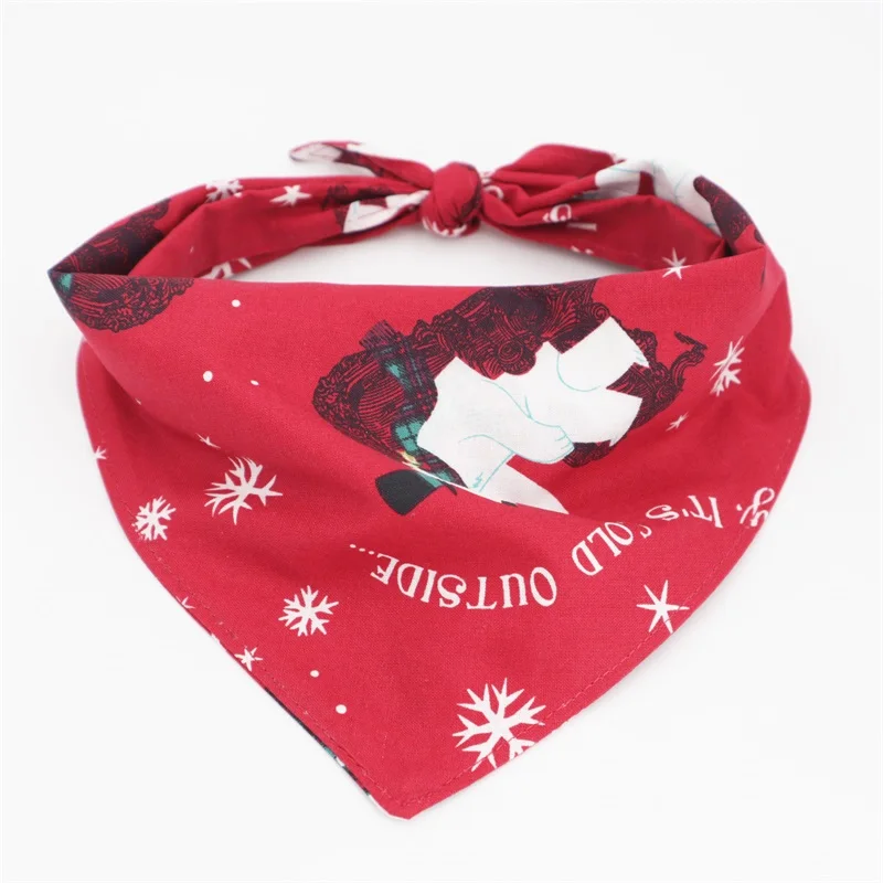 Рождественская бандана для собак двусторонний шарф аксессуары рождественские