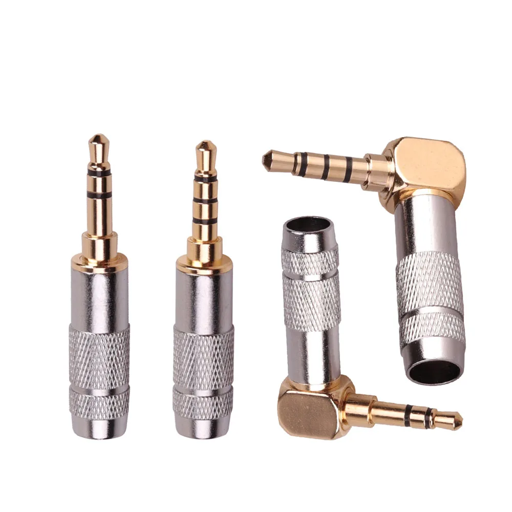 

1Pcs Gold plated Stereo 3.5mm 4Pole,3pole,Repair Headphone Jack Plug Cable Audio Headphones Audio Jack Plug Connector Soldering