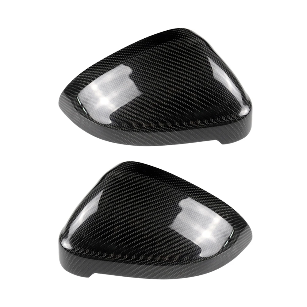 

2Pcs Car Carbon Fiber Rearview Side Mirror Cover Trim With Hole&Auxiliary Fit For A4 A5