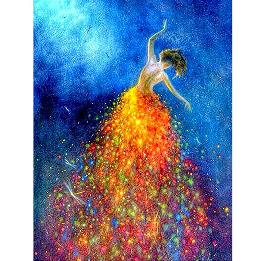 

DIY Diamond Painting Kits for Kids Painting Full Drill Cross Stitch Crystal Mosaic Painting Girl Dancing with Stars Home Decor