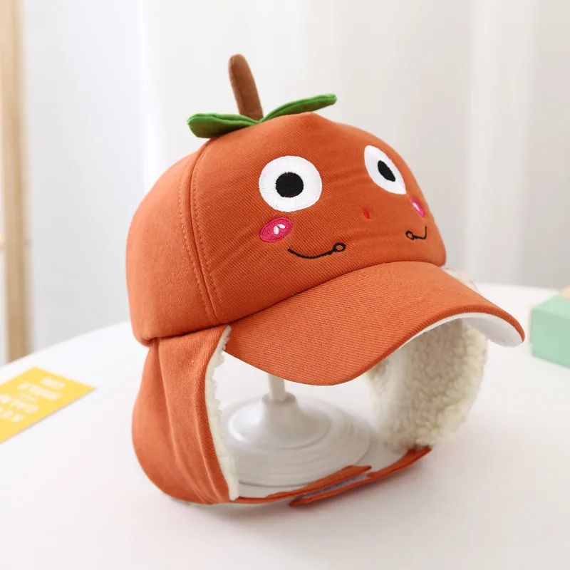 

Children's hat autumn winter baseball cap warm fashion cartoon ear protection boys and girls travel hat infant sun hat