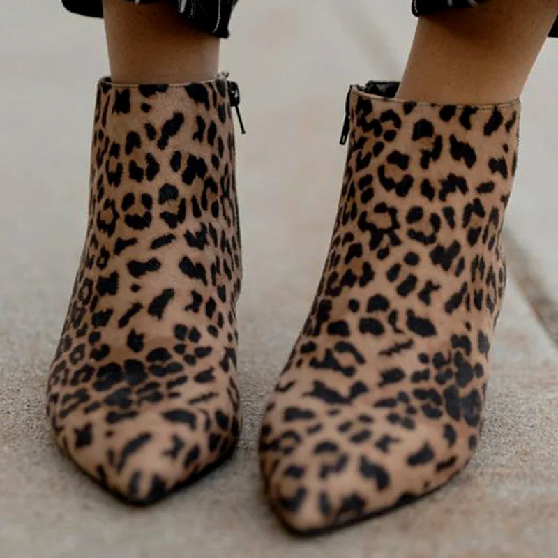 Женские ботильоны из искусственной замши на высоком каблуке молнии | Обувь