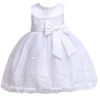 white lace newborn baby dress christening baptism dresses with cute bow toddlers girl 1st 2nd birthday party ball gown