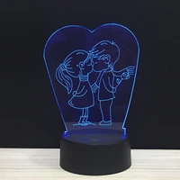 boy girl kiss pure love led 3d acrylic night lamp light mylamp luminary with touch and remote lamps lights kids decoration gic
